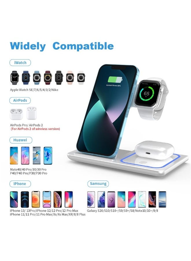 Topleo - 3 In 1 Fast Charging Station, Folding Wireless Charger Stand For IPhone 14, 13, 12, 11/Pro/Max/Mini/Plus, X, XR, XS/Max, SE, 8/Plus, For IWatch 1-8, For Airpods 3/2/Pro - Image 1