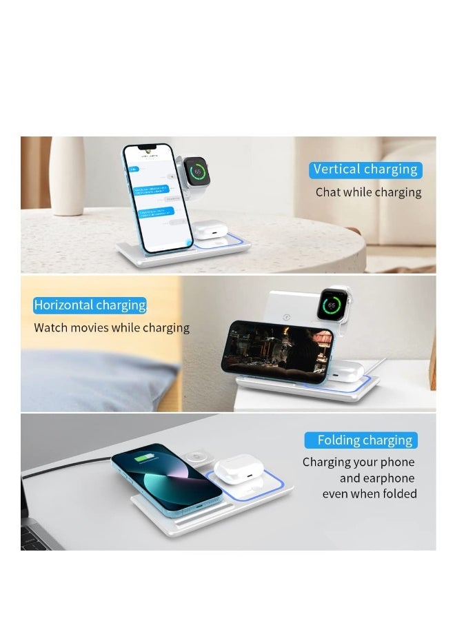 Topleo - 3 In 1 Fast Charging Station, Folding Wireless Charger Stand For IPhone 14, 13, 12, 11/Pro/Max/Mini/Plus, X, XR, XS/Max, SE, 8/Plus, For IWatch 1-8, For Airpods 3/2/Pro - Image 1