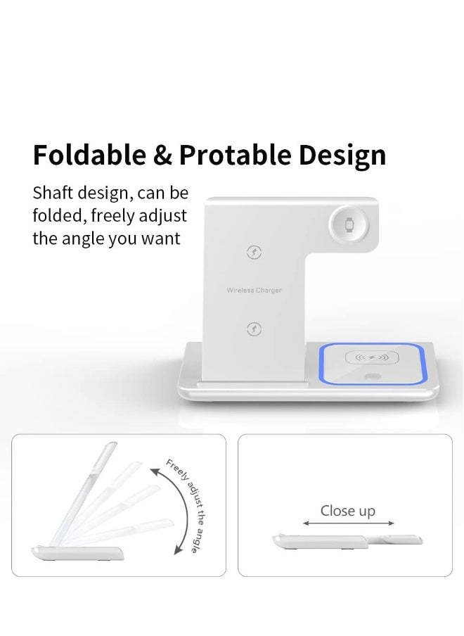 Topleo - 3 In 1 Fast Charging Station, Folding Wireless Charger Stand For IPhone 14, 13, 12, 11/Pro/Max/Mini/Plus, X, XR, XS/Max, SE, 8/Plus, For IWatch 1-8, For Airpods 3/2/Pro - Image 1