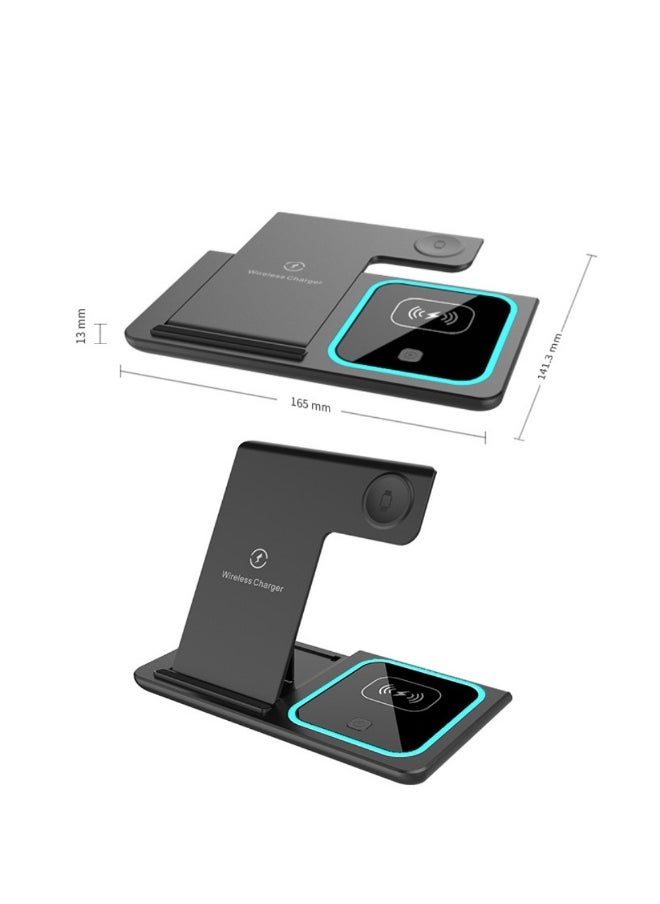 Topleo - 3 In 1 Fast Charging Station, Folding Wireless Charger Stand For IPhone 14, 13, 12, 11/Pro/Max/Mini/Plus, X, XR, XS/Max, SE, 8/Plus, For IWatch 1-8, For Airpods 3/2/Pro - Image 1