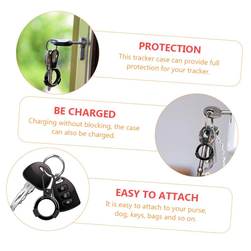Protective Shell Cover For Locating Device Keychain Glossy Black 2 Pack - Image 4