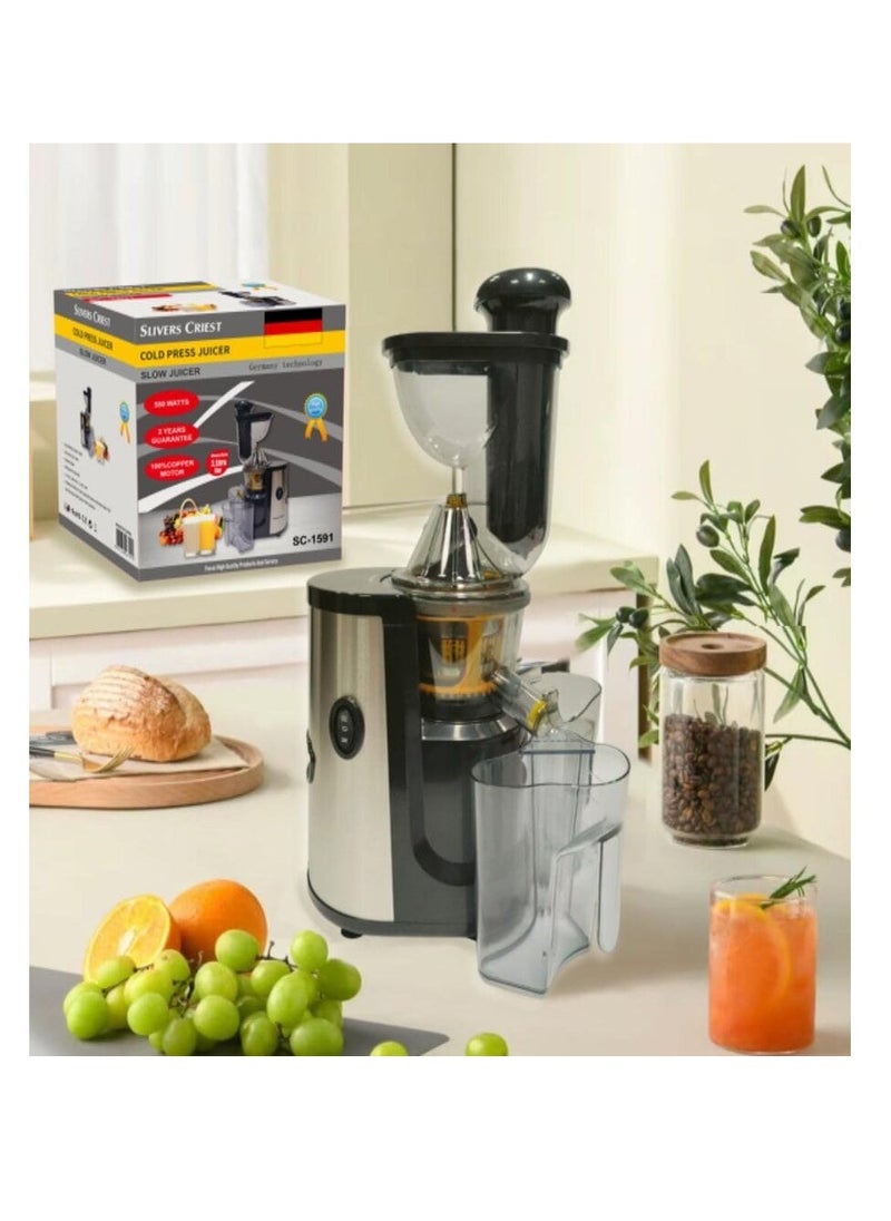 DISNIE - Disnie Slow Juicer, Cold Press Juicer with Quiet Motor Operation & Easy to Clean, Vegetables & Fruits Masticating Juicer Juice Extractor Machine - Image 1