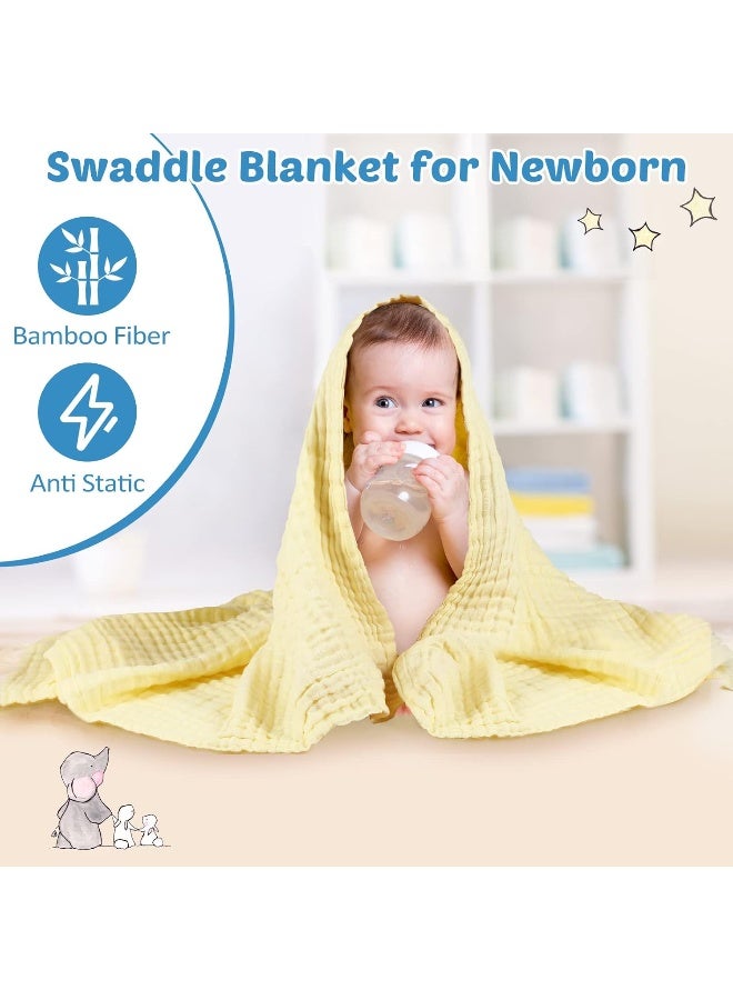 Chumia 6 Pack Baby Muslin Bath Towels Cotton Soft Infant Towels Large Swaddle Receiving Blankets - Image 4
