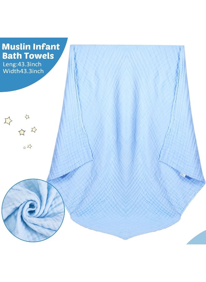 Chumia 6 Pack Baby Muslin Bath Towels Cotton Soft Infant Towels Large Swaddle Receiving Blankets - Image 2