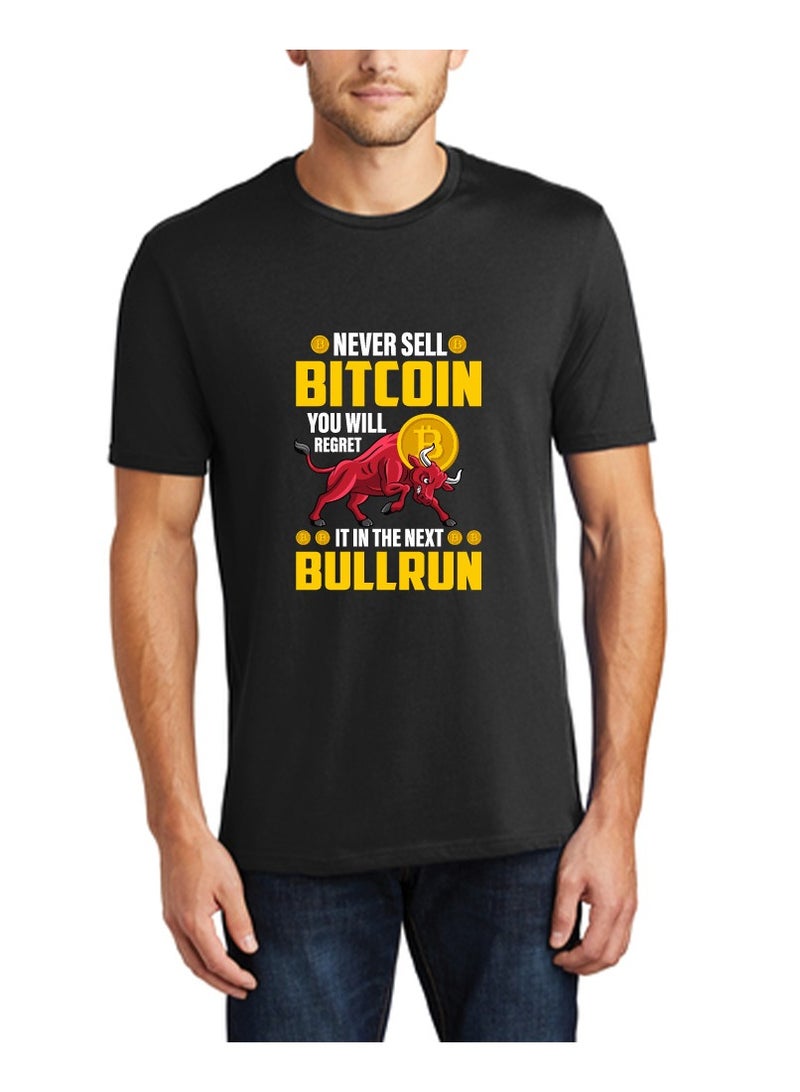 تي شيرت أسود من Crypto Trader للرجال بتصميم Bitcoin وCrypto - هدية لمتداول Bitcoin - هدية عيد ميلاد أو ذكرى سنوية - Image 1