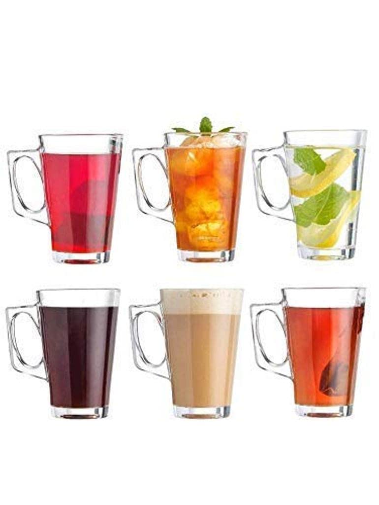 VERYKE Glass Tea and Coffee Cup Cute Small Tea Cups 130 ml Set of 6 Glass Set 130 ml Glass Pack of 6 - Image 4