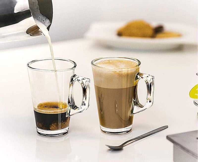 VERYKE Glass Tea and Coffee Cup Cute Small Tea Cups 130 ml Set of 6 Glass Set 130 ml Glass Pack of 6 - Image 1