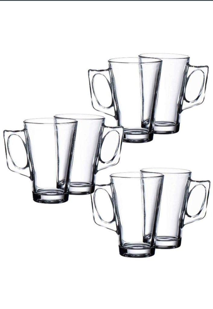VERYKE Glass Tea and Coffee Cup Cute Small Tea Cups 130 ml Set of 6 Glass Set 130 ml Glass Pack of 6 - Image 2