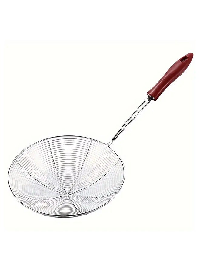 Majestic 18 cm Stainless Steel Wire Skimmer with 43 cm Handle – Ideal for Frying, Draining, and Skimming  - Image 1