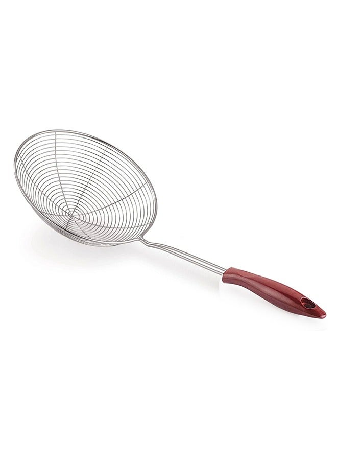 Majestic 18 cm Stainless Steel Wire Skimmer with 43 cm Handle – Ideal for Frying, Draining, and Skimming  - Image 2