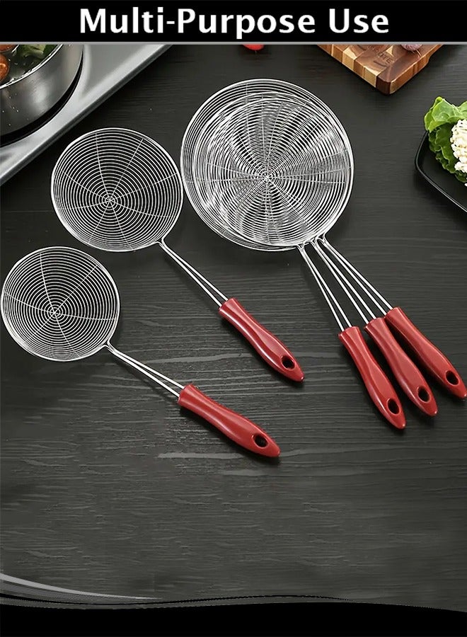 18 cm Stainless Steel Wire Skimmer with 43 cm Handle – Ideal for Frying, Draining, and Skimming