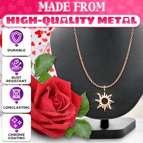 Tesorrio Gold Sun Necklace, Silver Sun Necklace, Gold Featherd – Elegant, Durable & Stylish | Chic Accessory for Daily Wear & Special Occasions | Meaningful Gift for Women - Image 3