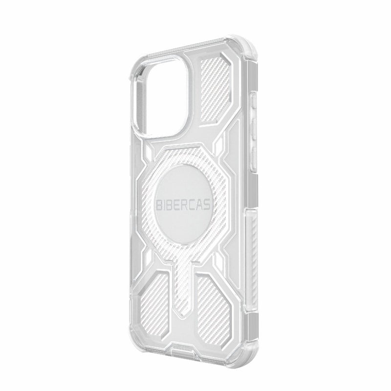 BIBERCAS For Iphone 15 Pro Max Transparent Color Series Magsafe Air Bag Shockproof Phone Case(White) - Image 3