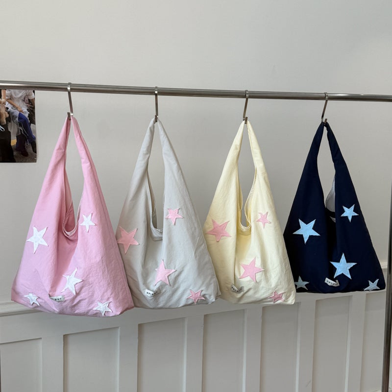 Fashionable Large Capacity Tote Bag with Star Pattern, Casual Shoulder/Crossbody Bag - Image 2
