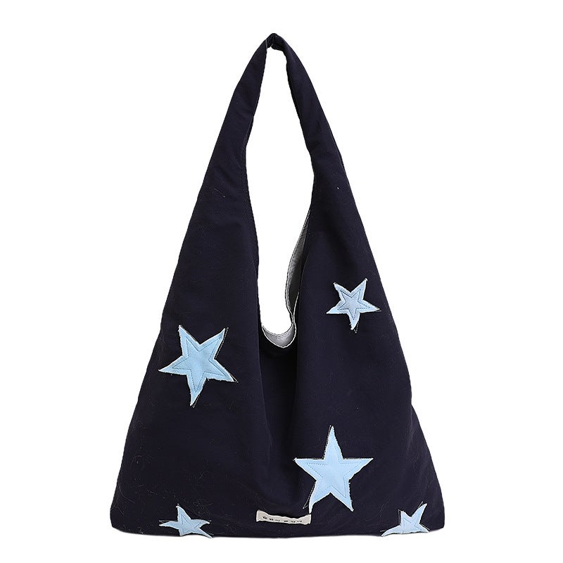 Fashionable Large Capacity Tote Bag with Star Pattern, Casual Shoulder/Crossbody Bag - Image 5