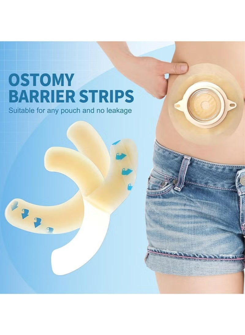 10 Pieces Ostomy Barrier Strips, Elastic Barrier Strips Adhesive Tape for Colostomy Bags, Skin Barrier Strips, Hydrocolloid Ostomy Extenders for Ileostomy Ostomy Bag to Stop Leaks - Image 5