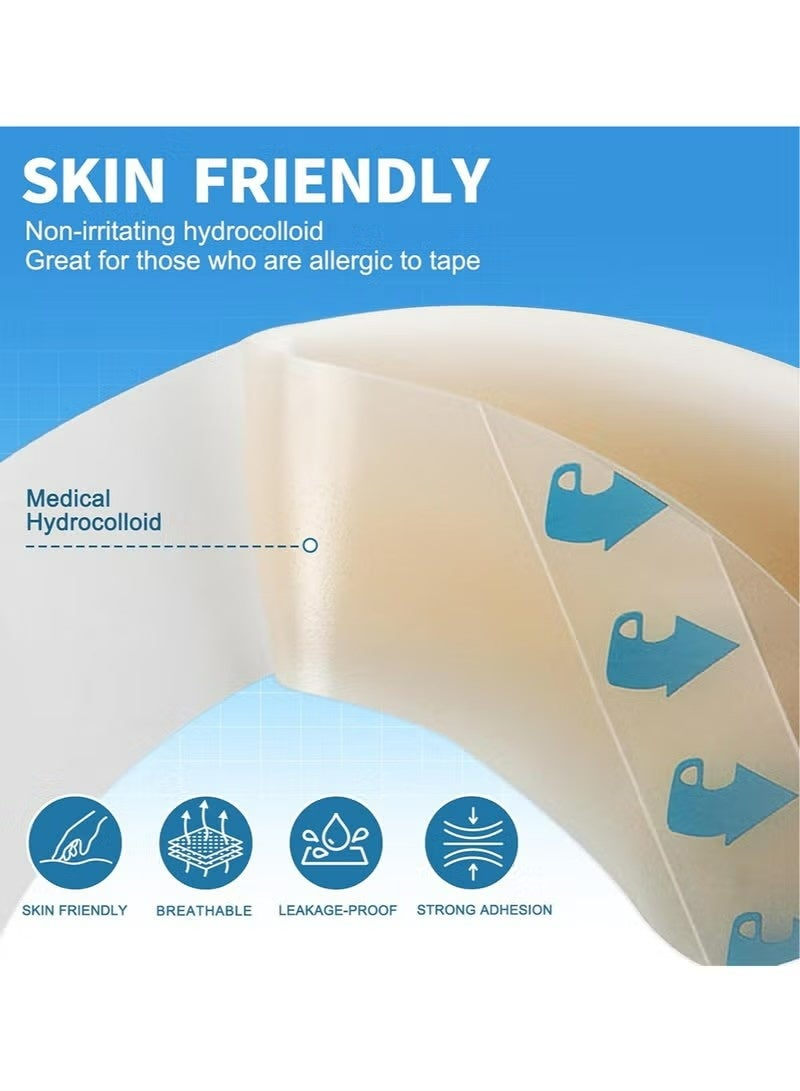 10 Pieces Ostomy Barrier Strips, Elastic Barrier Strips Adhesive Tape for Colostomy Bags, Skin Barrier Strips, Hydrocolloid Ostomy Extenders for Ileostomy Ostomy Bag to Stop Leaks - Image 4