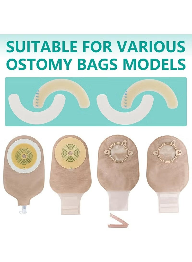 10 Pieces Ostomy Barrier Strips, Elastic Barrier Strips Adhesive Tape for Colostomy Bags, Skin Barrier Strips, Hydrocolloid Ostomy Extenders for Ileostomy Ostomy Bag to Stop Leaks - Image 2