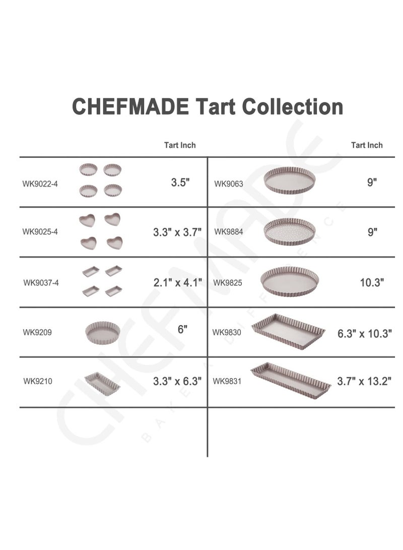 شيف ميد طقم صواني تارت مستطيل صغير 2 × 4 بوصة 4 قطع مع قاع فضفاض قابل للإزالة - Image 4