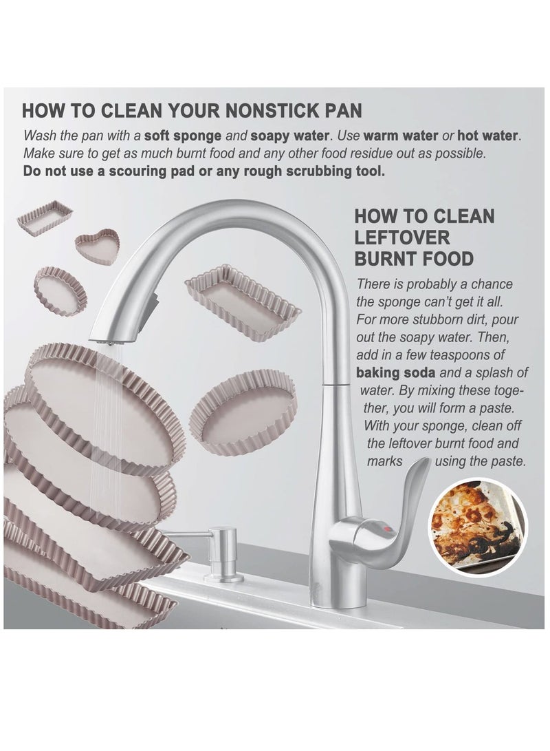 شيف ميد طقم صواني تارت مستطيل صغير 2 × 4 بوصة 4 قطع مع قاع فضفاض قابل للإزالة - Image 5