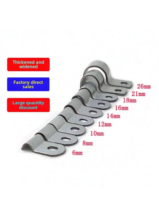 Galvanized Thickened Half-Side Pipe Clip Holding Hoop Saddle Card Riding Horse Card Water Pipe Card Single Side Card-Specification Model:70mm (can Be Used For Pipes With Outer Diameter 70mm, Screw Holes 8.3*10 Oval Holes) - Image 3