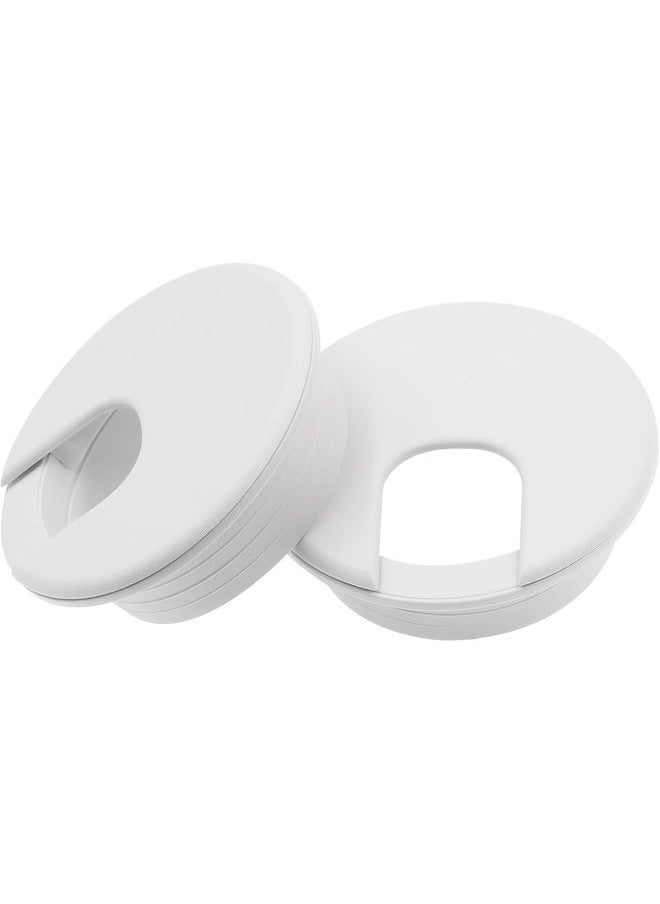 Oasisgalore - 2 Inch 6 Pcs Desk Grommets Kit, White Hole Covers, Plastic Grommet for Wiring, Cable, Cord, Furniture - Image 1