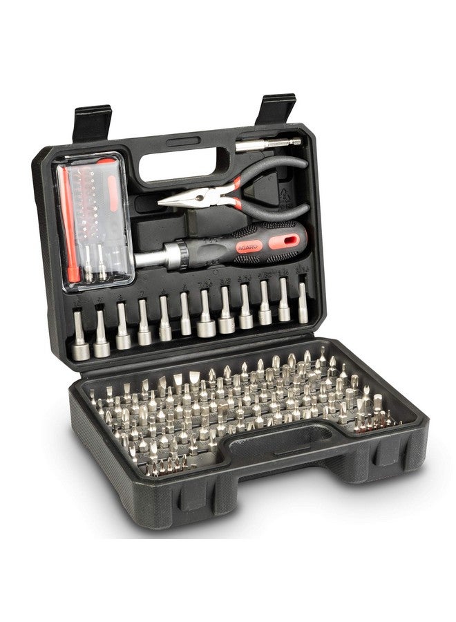 AGARO Chrome Vanadium Steel Screwdriver and Bit Set with Carry Box- 151 Pieces (Black) - Image 1
