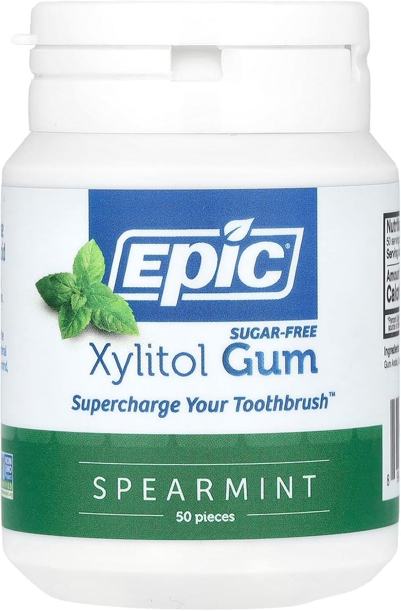 Epic Dental Sugar-Free Xylitol Gum - Spearmint Flavor, 50 Pieces - Image 1