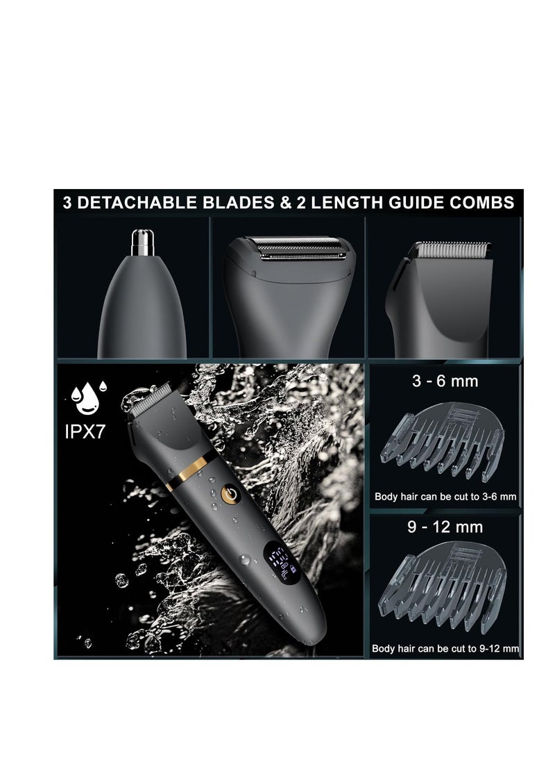 general Ball Shaver for Men, 3-in-1 Multifunction Body Hair Trimmer & Pubic Shaver with Titanium Blades (No Nicks!), IPX7 Waterproof Electric Razor, LED Display, Wet/Dry - Image 3