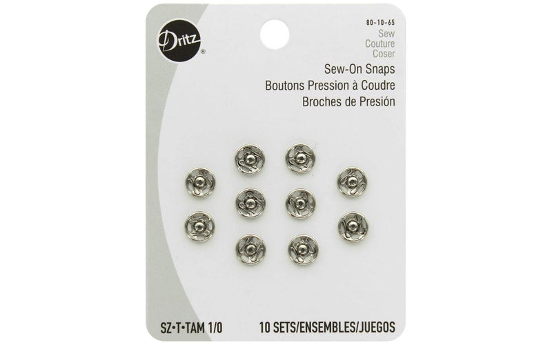 Dritz Sew-On Snaps Nickel size 1/0
