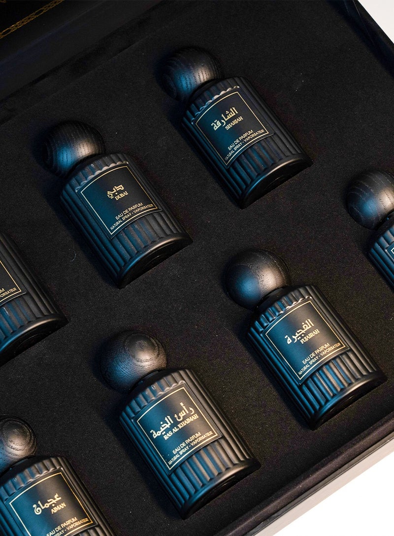 هدايا العطور مجموعة هدايا عطور الإمارات الفاخرة - ٧ × ٥٠ مل | عطر للجنسين برائحة العود والمسك | عطر عربي يدوم طويلاً ٣٥٠ مل - Image 2