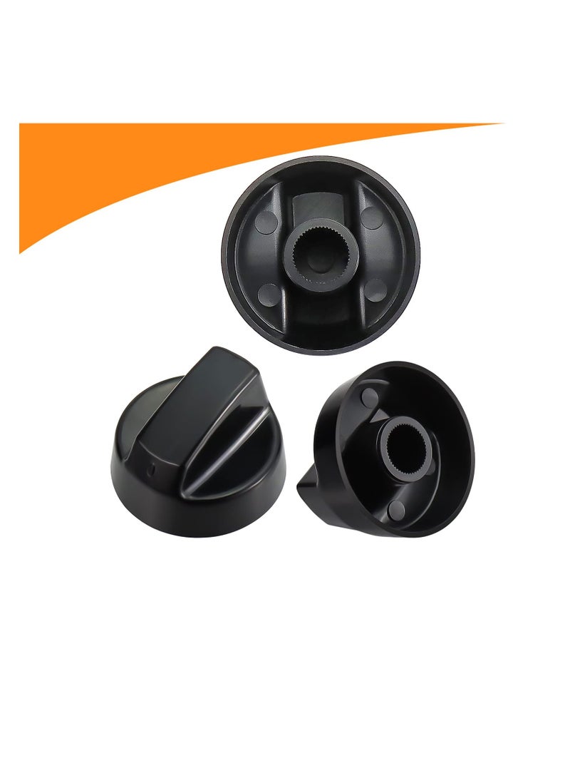 SYOSI 4 Pack Black Universal Control Knobs, with 4 x Long adapters and 8 x Short adapters, Compatible for Oven Stove Range - Universal Stove Knobs - Wide Range of Availability (Black) - Image 3