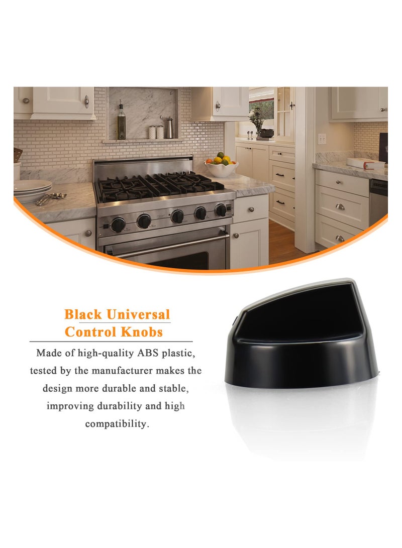 SYOSI 4 Pack Black Universal Control Knobs, with 4 x Long adapters and 8 x Short adapters, Compatible for Oven Stove Range - Universal Stove Knobs - Wide Range of Availability (Black) - Image 4