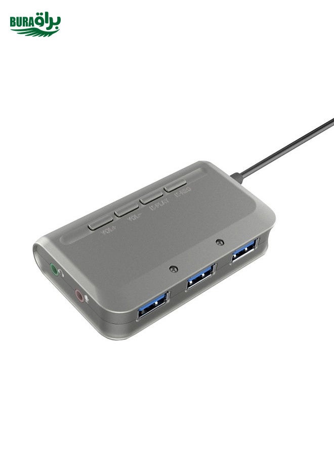 BURAQ MB-103 USB 3.1 Three-Port Drive-Free HUB + 7.1 Voice Changer Sound Card High-Speed Docking Station, PS5 Voice Changer Sound Card Compatible with PS4 Headset, Cable Length: 1.2m(1 to 3)  - Image 1