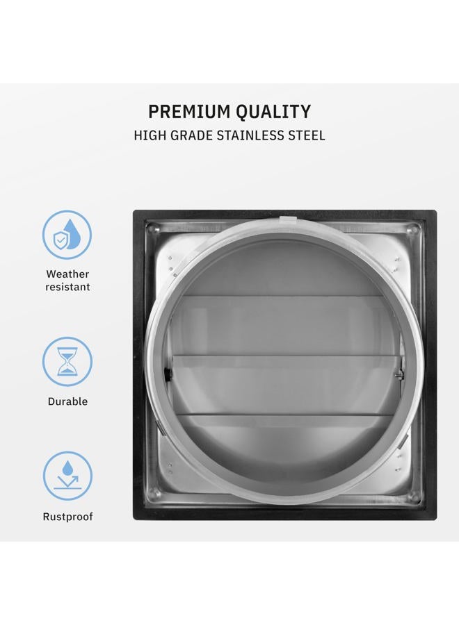 calimaero ® VKE 150mm Inch Stainless Steel External Air Vent Louvre Gravity Flap Grille - Image 3
