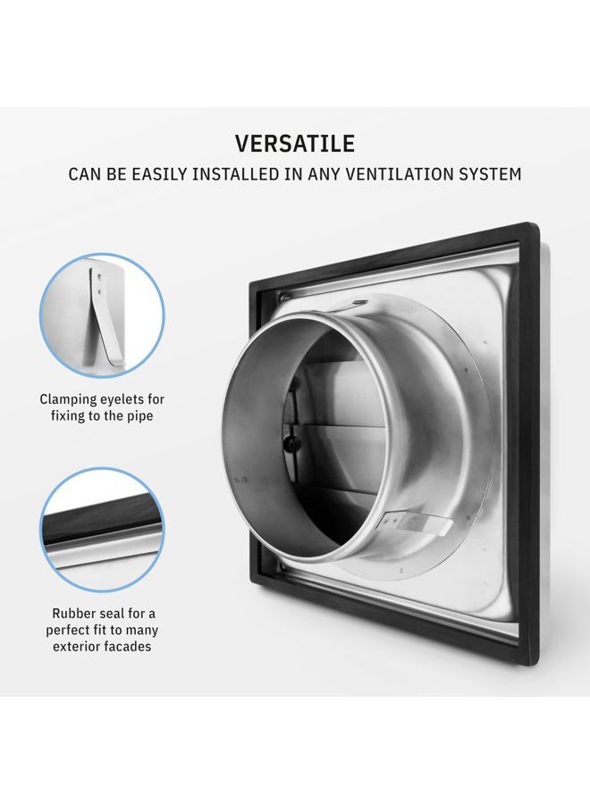 calimaero ® VKE 150mm Inch Stainless Steel External Air Vent Louvre Gravity Flap Grille - Image 5