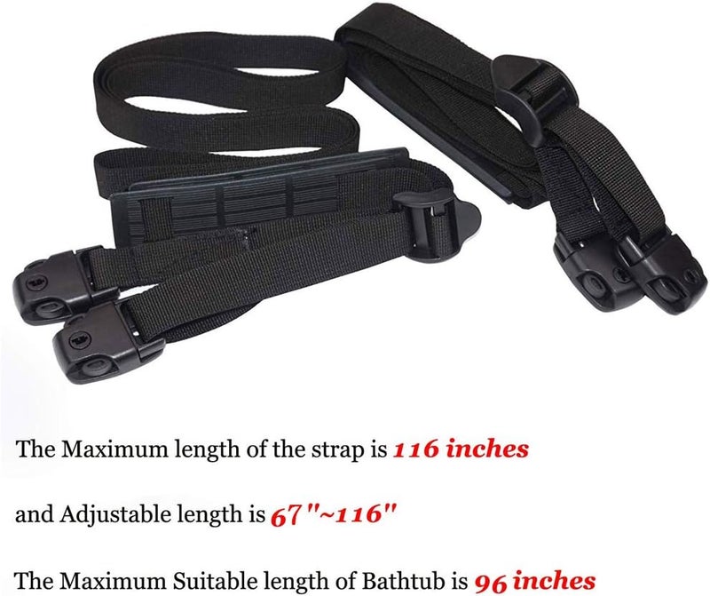 UCEDER 2 PCS Heavy Duty Hot Tub Cover Wind Straps FITS Most SPAS Locks Adjustable Length 67"~116" (Black, 9.5 Ft) - Image 3