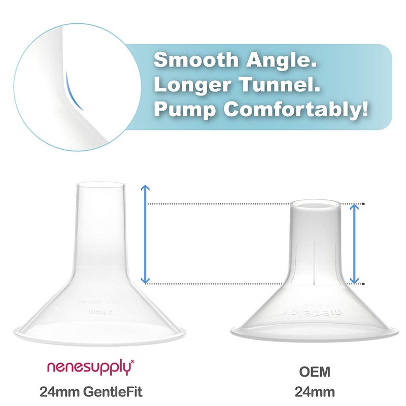 Nenesupply Pump Parts with 24mm Flanges Compatible with Medela Pump in Style Parts Accessories Breast Pump Not Original Medela Pump Parts Incl. 24mm Flange Breastshield Connector Valve Membrane Tubing - Image 4