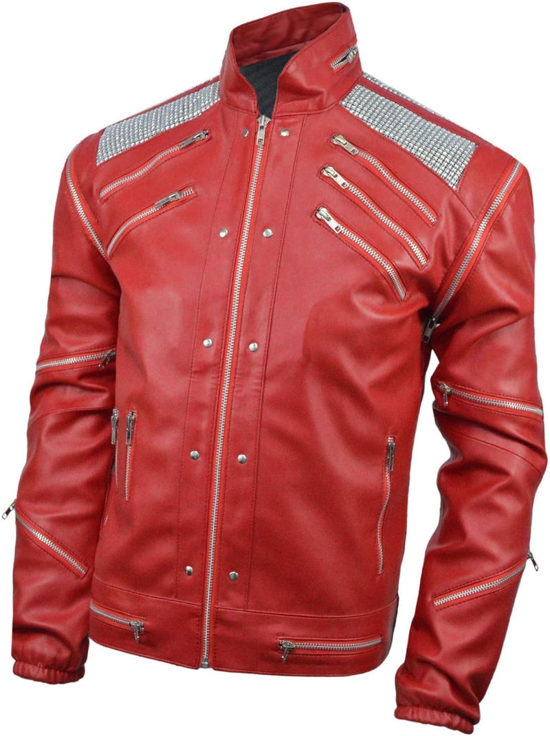 DIZLLER Beat-It Jacket - Red - Faux Leather - Image 3