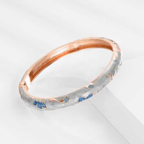 wynameleri Enamel Bracelet Bangles Set of 2 Light Blue for Women - Image 4