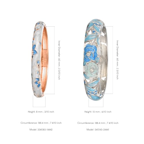 wynameleri Enamel Bracelet Bangles Set of 2 Light Blue for Women - Image 2