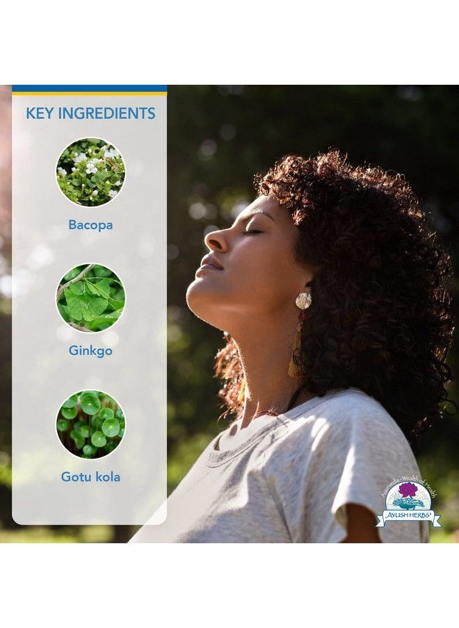 Ayush Herbs - Bacopa Plus Herbal Ginkgo Biloba Supplement For Memory And Nervous System Support Brain Supplement 90 Vegetarian Capsules - Image 1