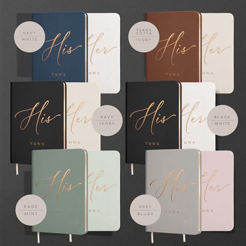 ARTESORI Vow Books His and Hers - Linen Wedding Vow Books Perfect as Bride & Groom Gifts, Wedding Registry Ideas - His & Hers Gifts Wedding Vow Book - Wedding Essentials & Accessories [White & Black] - Image 3