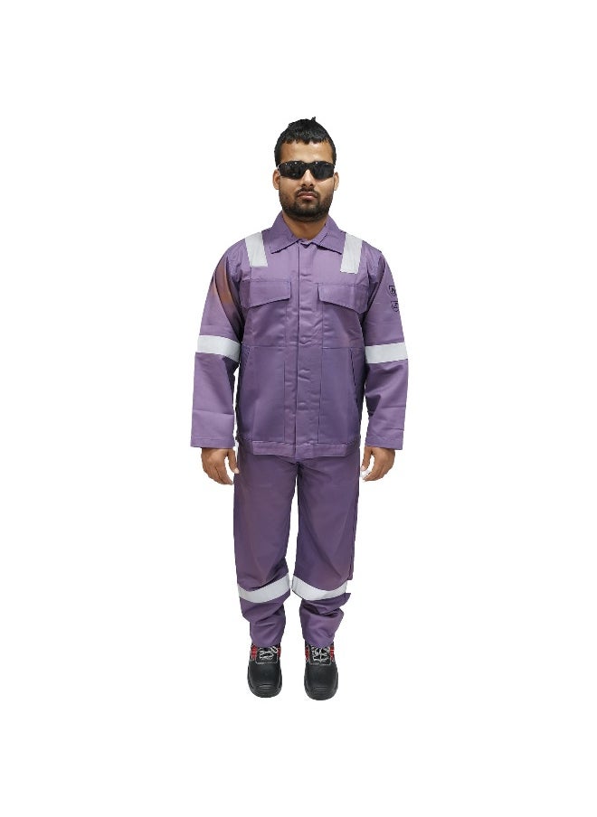 TAHA FR Pyrovatex 2-Piece Suit –Flame-Resistant Workwear for High-Heat Environments, Petrol Blue | Size -3XL  - Image 2
