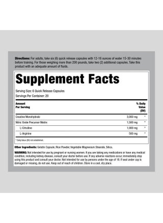 Fitness Labs Creatine Capsules | 120 Count | 3000mg | German Creatine Monohydrate | Creapure | Pump Supplement | Plus Nitric Oxide Precursor | HPLC Tested | Non-GMO - pzsku/ZC48D57E12BBB1DF2FB8DZ/45/_/1739864218/18bb5478-530c-4068-b435-894d841475f2