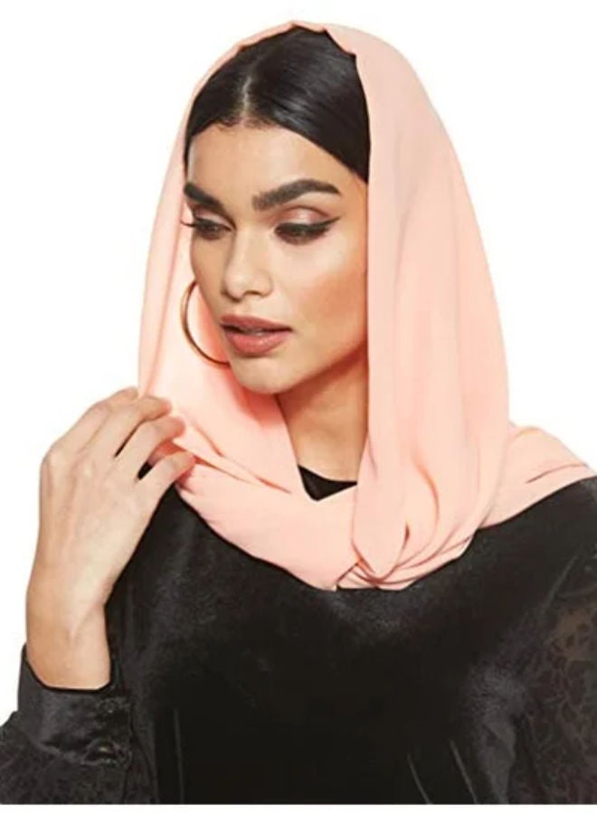 SHOPI حجاب شيلة شيفون سادة وردي - Image 1