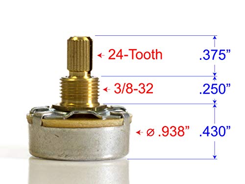 ToneShaper CTS Pot, 500k Audio, Split Shaft (10 Pack) - Image 2