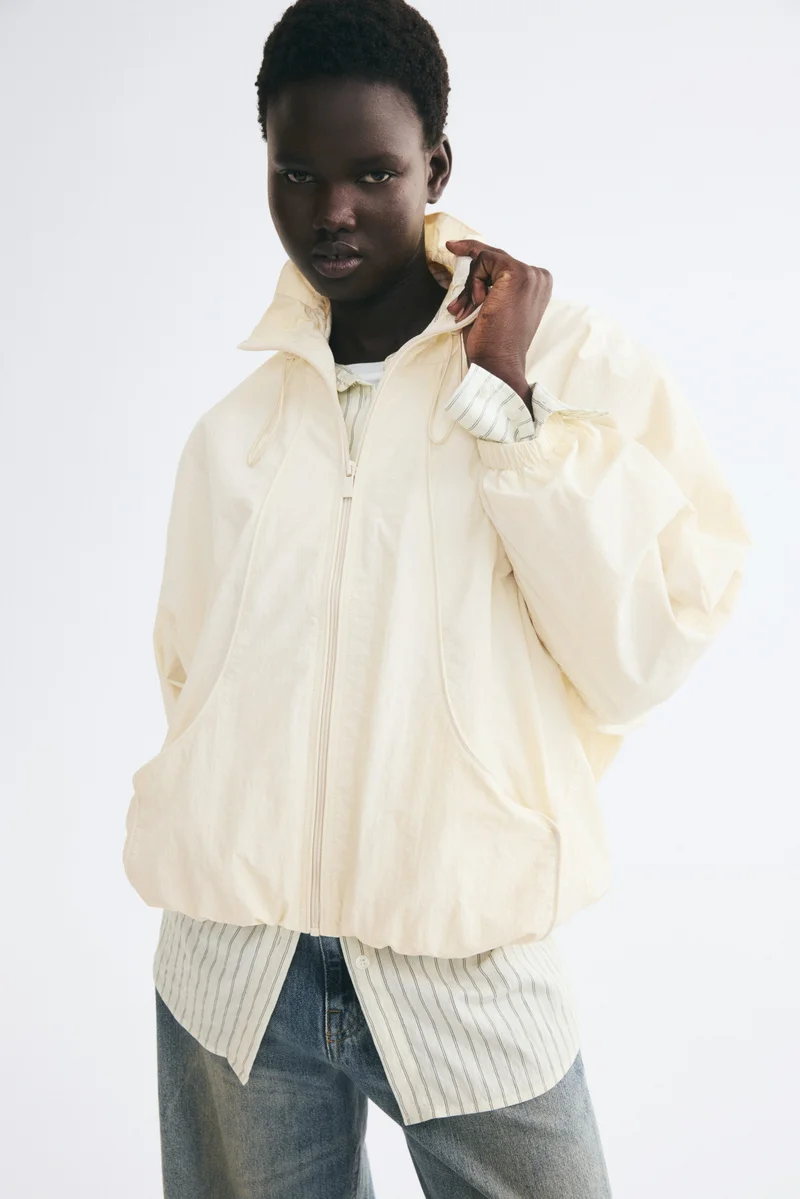 Oversized nylon jacket
