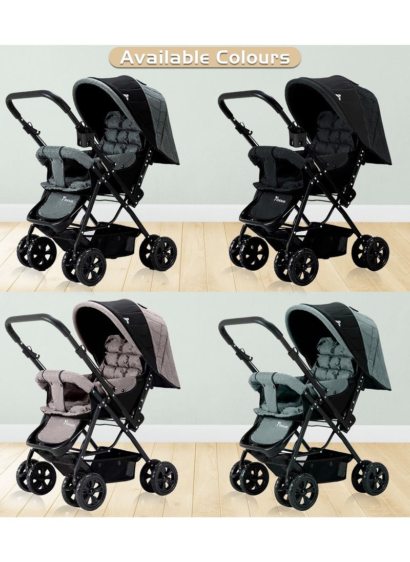 TEKNUM - Reversible Look At Me Baby Stroller With Wide Seat And Stylish Canopy - Khaki - Image 1