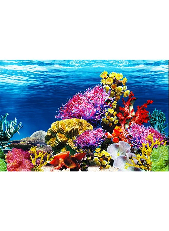 ELEBOX ELEBOX New 20" x 48" Fish Tank Background Paper Wallpaper 2 Sided Colorful Seaweed Water Plants Aquarium Background Picture  - Image 3